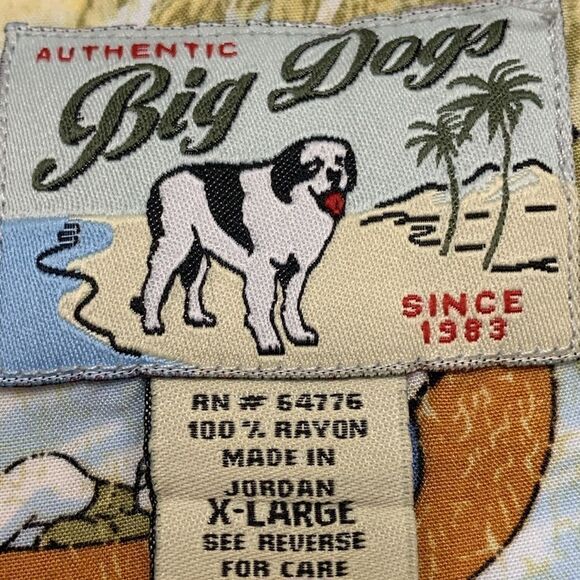 Big Dogs Hawaiian “Just Do It.. Tomorrow” Tropical Beach Surf Button Down Shirt - Picture 3 of 5